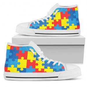 Autism Awareness Lovers Pattern Canvas High Top Shoes 32282656 1