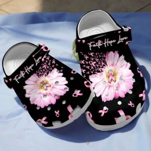 Black2BBreast2BCancer2BCrocs2BDaisy2BFlower2BFaith2BHope2BLove HeSjf