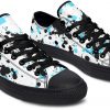 Blue And Black Splatter Low Top Canvas Shoes