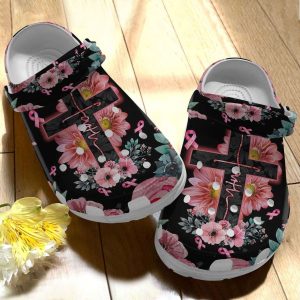 Breast Cancer Awareness Christian Cross Faith Crocs Crocband Clog Shoes 87758618 1