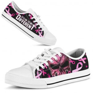 Breast Cancer Awareness Skull Its Ok To Be Different Low Top Shoes 44068141 1