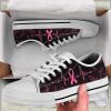 Breast Cancer Ribbon Heartbeat Low Top Canvas Shoes 21031109 1