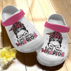 Breast2BCancer2BWarrior2BCrocs2BLeopard2BMessy2BBun2BWoman 7iQjM