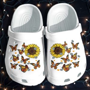 Butterfly Sunflower Crocs Crocband Clog Shoes 42393281 1