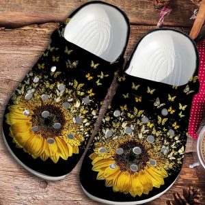Butterfly and Sunflower Lovers Crocs Crocband Clog Shoes 83812647 1