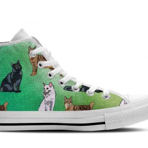 Cat Lovers Pattern Canvas High Top Shoes 5542920 1