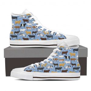 Cows Farm Cattle Lovers Pattern Canvas High Top Shoes 85488983 1