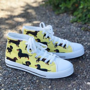 Dachshund Dog Lovers Pattern Canvas High Top Shoes 32748556 1