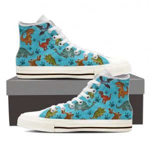 Dinosaur Lovers Pattern Canvas High Top Shoes 76830964 1