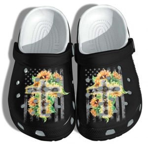 Faith Sunflower Hippie Jesus God Crocs Crocband Clog Shoes 13519634 1