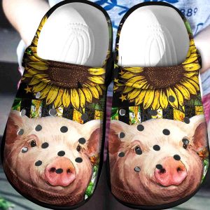 Girl Love Pig Sunflower Crocs Crocband Clog Shoes 82435265 1