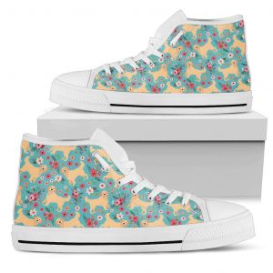Golden Retriever Dog Floral Pattern Canvas High Top Shoes 44430972 1