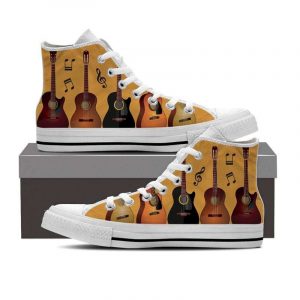 Guitar Lover Musical Instrument Guitar Pattern Canvas High Top Shoes 6437802 1