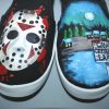 Halloween Jason Vorhees Friday the 13th Printed Canvas Slipon Shoes