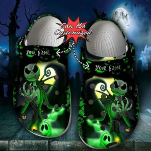 Halloween2BCrocs2BPersonalized2BJack2BSkellington2BGreen2BNightmare2BBefore2BChristmas2BClogs2BCrocband2BShoes A8uQv