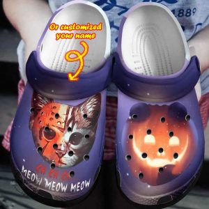 Halloween2BCrocs2BPersonalized2BMeow2BCat2BJason2BClogs2BCrocband2BShoes RVGMZ