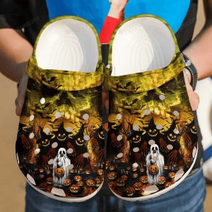 Halloween2BGhost2BPumpkin2BLight2BCrocs2BClogs2BCrocband2BShoes bZDsk