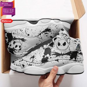 Jack Skellington Black White Color TNBC Air Jodan J13 Sport Sneaker Shoes 57896423 1