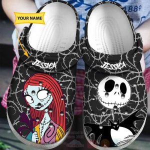 Jack2BSkellington2BAnd2BSally2BCustom2BName2BCrocs2BCrocband2BClogs2BShoes dkpZS