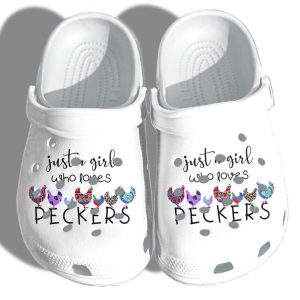 Just A Girl Who Loves Peckers Chicken Crocs Crocband Clog Shoes 47523657 1
