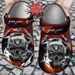 Las2BVegas2BRaiders2BCrocs2BPersonalized2BSkull2BLightning2BMetallica2BClogs2BCrocband2BShoes g79JE