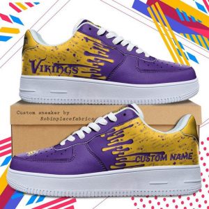 Minnesota2BVikings2BNfl2BDripping2BColor2BPattern2BPersonalized2BSneaker2BFor2BMen2BWomen v3GjV