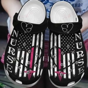 Nurse Job Thin Pink Line Crocs Crocband Clog Shoes For Men Women 16902151 1