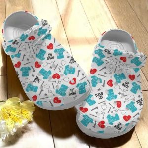 Nurse Scrub Life Nursing Job Symbols Pattern Crocs Crocband Clog Shoes For Men Women 6149614 1
