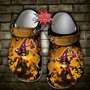 Personalized2BAtlanta2BBraves2BHalloween2BLight2BNightmare2BBefore2BChristmas2BCrocs2BClogs2BCrocband2BShoes OQ6hO