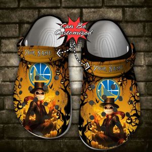 Personalized2BGolden2BState2BWarriors2BHalloween2BLight2BNightmare2BBefore2BChristmas2BCrocs2BClogs2BCrocband2BShoes hzZj5