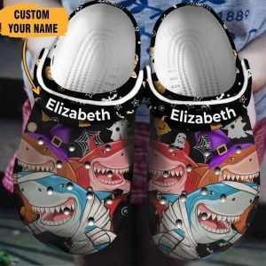 Personalized2BShark2BHalloween2BCosplay2BCrocs2BClogs2BCrocband2BShoes M1aXx