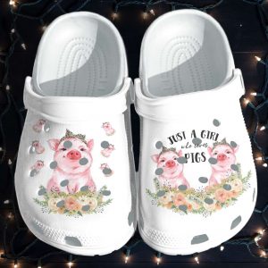 Pig Girl Cute Farm Life Girl Love Pig Crocs Crocband Clog Shoes 88269415 1