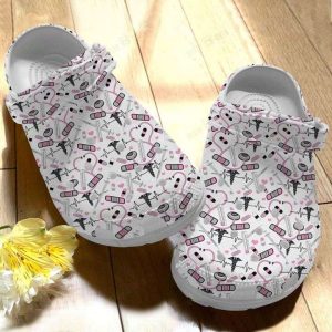 Pink Nurse Pattern Crocs Crocband Clog Shoes For Men Women 18051013 1