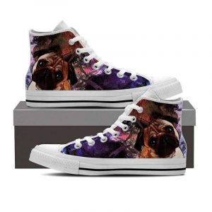 Pug Dog Lovers Pattern Canvas High Top Shoes 63717396 1