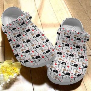RX Nurse Pattern Crocs Crocband Clog Shoes For Men Women 86967936 1