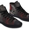 Rose Skull Clock High Top Canvas Shoes