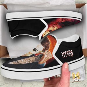 Scary Halloween Voorhees And Myers Horror Movie Characters Slip On Shoes 1