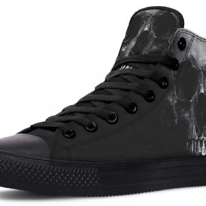 Scary Skull Black Canvas High Top Shoes