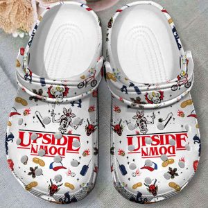 Stranger2BThings2BUp2BSide2BDown2BWhite2BCrocs2BClogs2BCrocband2BShoes cdOJ6