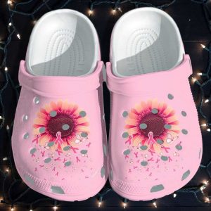 Sunflower With Breast Cancer Awareness Ribbons Crocs 5v6Xj