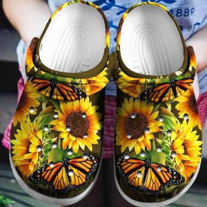 Sunflower and Butterfly Crocs Crocband Clog Shoes 90453195 1