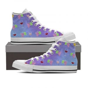 Wine Lovers Pattern Canvas High Top Shoes 96992967 1