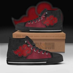 akatsuki cloud high top canvas shoes custom naruto anime sneakers1 lflqj