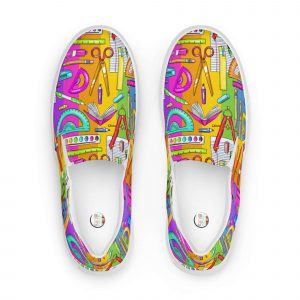 colorful educational pattern slip on vans sneaker shoes for teacher 2