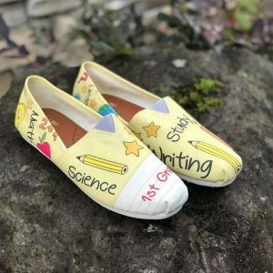 custom name teacher educational pattern slip on shoes vans sneaker 1