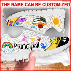 custom your class principal educational pattern graphic printing fitness sneakers for teacher 1
