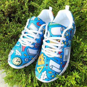 educational pattern graphic printing fitness sneakers for teacher