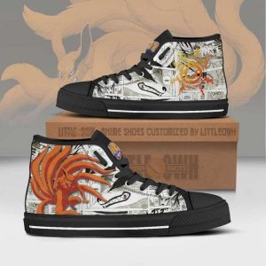 kurama tailed beast high top canvas shoes custom naruto anime mixed manga1 LTrBv