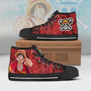 one pieces shoes monkey d. luffy high tops custom anime canvas sneakers1 QqI4q