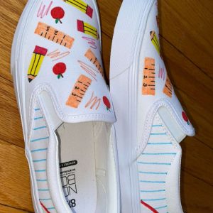 paper and rulers white slip on vans sneaker shoes for teacher 2